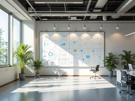 现代化办公环境,宽敞明亮的会议室,员工正在讨论项目方案,墙上挂着公司荣誉证书,办公桌上有电脑和文档资料,体现专业务实的工作氛围